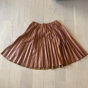 Simplee Copper A-Line Pleated Skirt